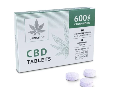 Comprimidos CBD com Bcomplex 600mg CBD 10 x 60mg  Cannaline