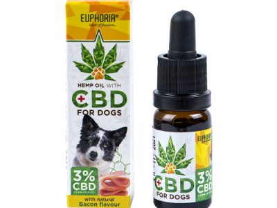 CBD Óleo Para Cães 3% 300mg 10ml Sabor Bacon  Euphoria