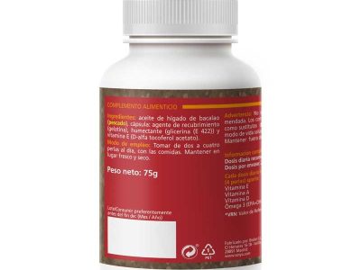 685mg de óleo de fígado bacalao 110 pérolas sotya