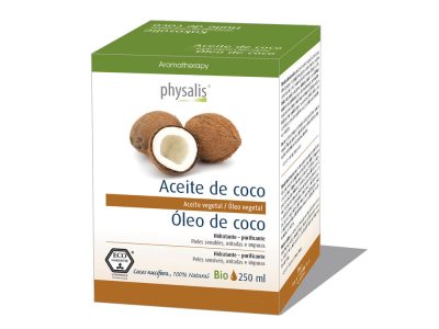Óleo vegetal de coco biológico de 250 ml