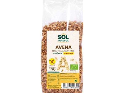 Aveia inchada com mel sem glúten 150g Natural Sun