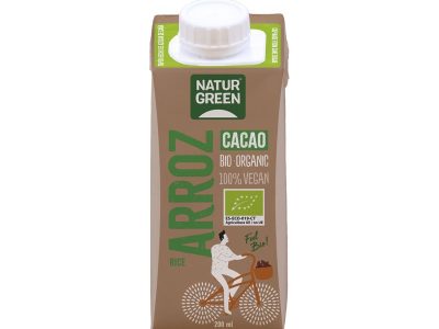 Bebida de arroz com cacau e cálcio bio 200 ml naturgreen