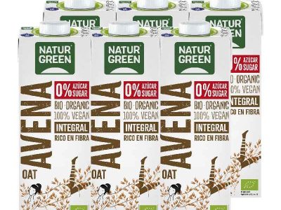 Bebida de aveia integral 0% de açúcar BIO 6x1L Naturgreen