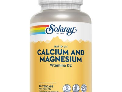 Cálcio e magnésio com vitamina D2 90 Vegcaps Solaray