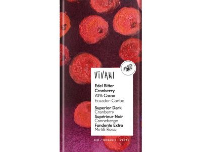 70% de chocolate preto com biografia vermelha 100g Vivani Arandano