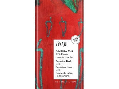 70% de chocolate preto com chili bio 100g Vivani