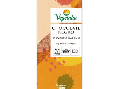 Chocolate preto com gengibre e laranja bio 100g vegetal