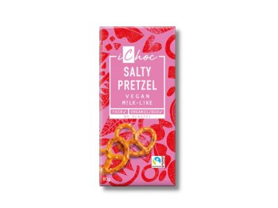 Chocolate vegano com pretzel 80g ichoc peças