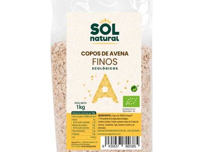 Flocos de aveia finos bio 1kg sol natural