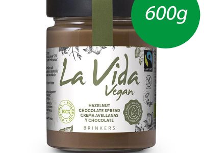 Creme de chocolate com avelãs vegan bio 600g The Life Vegan