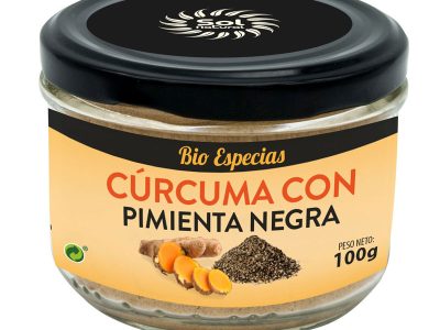 Curcum com pimenta preta bio 100g sol natural