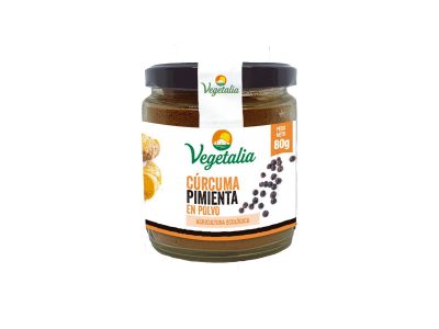 Curcha e vegetal biológica de pimenta preta 80g