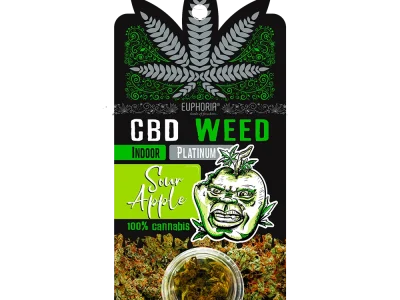 CBD Weed Platinum Sour Apple 07g  Euphoria