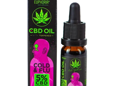 CBD Oil 5% com Terpenos 10ml 500mg  Cold & Flu  Euphoria