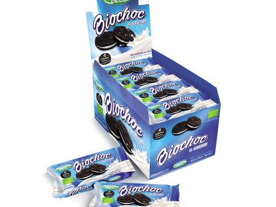 Biscoitos de cacau Creme branco recheado (Biochoc & Cream) 16x60g Belsi