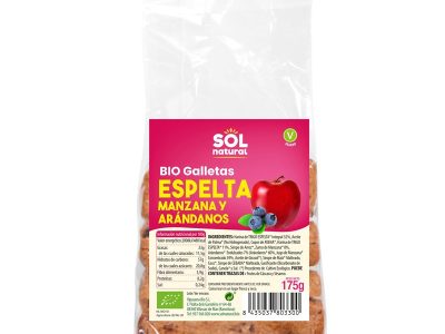 Apple e Arandano Espelta Cookies Bio 175g Sun Natural