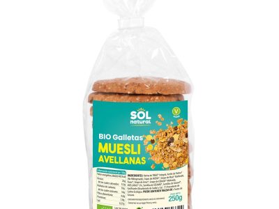Biscoitos de amostragem com avelãs naturais biológicas 250g