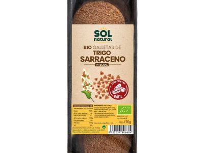 Biscoitos de trigo sarracen adoçados com datil bio 170g sol