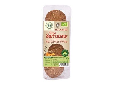 Saracen Cookies Chia Quinoa Curcuma 175g Sun Natural