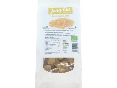 Gengibre em dados com cana com açúcar 150g alimentos de sonho