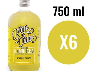 Kombucha Ginger and Lemon (Gingervida) Bio 6x750ml Komvida