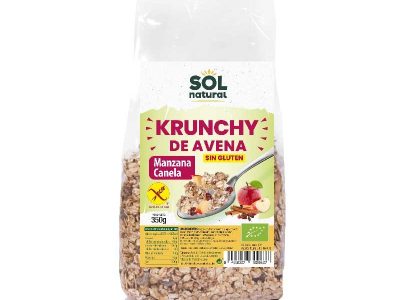 Krunchy Avena Manzana-Canela sem glúten bio 350g Sun Natural