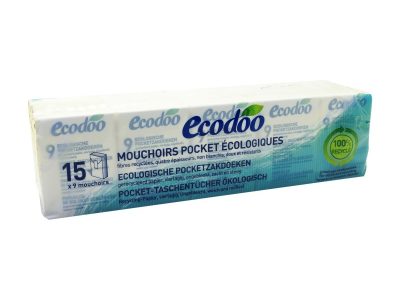 Lenços de bolso 100% reciclados 9x15uds ecodoo