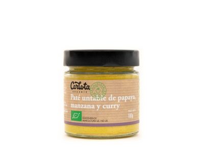 Pate de mamão, maçã e curry bio 180g Carlota Organic