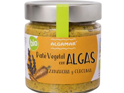 Pate de vegetais com algamar de algas, cenoura e curcuma