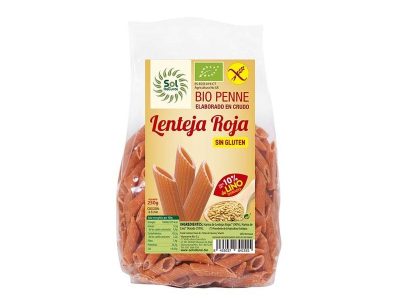 Red Lentil Penne com glúten sem glúten 250g Sun Natural
