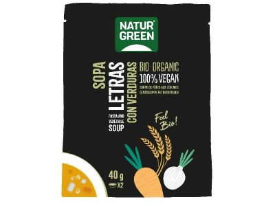 Sopa de letra com vegetais biológicos acima de 40g Naturgreen
