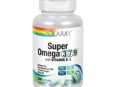 Super Omega 3.7 e 9 com vitamina D-3 120 Pearls Solaray