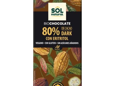 80% de comprimido de chocolate com eritritol natural biológico 70g