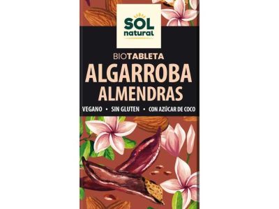 Comprimido de carob com amêndoas bio 70g Sun Natural