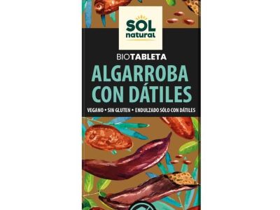 Comprimido de carob com datiles bio 70g Natural Sun