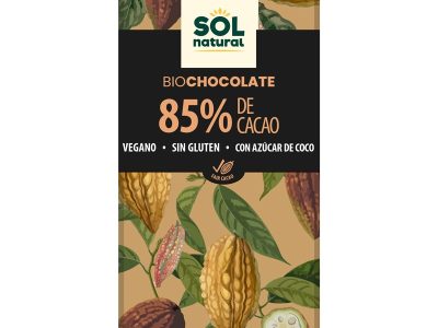 Comprimido de chocolate preto 85% bio 70g Sun Natural