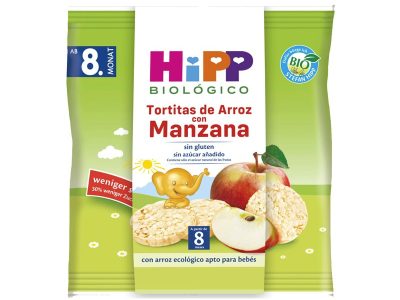 Panquecas de arroz com bio 30g hipp maçã
