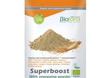 Superboost, pó energético vegan, superalimento bio 150g -Biotona
